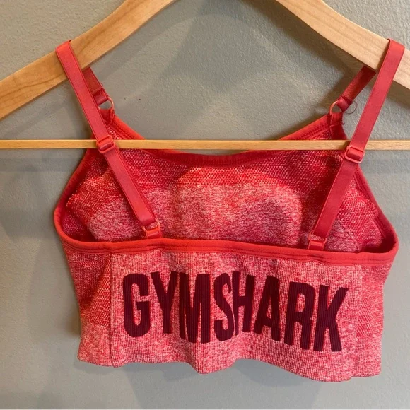 Gymshark Flex Strappy (LOW SUPPORT) Coral Heather Sports Bra - Picture 3 of 4